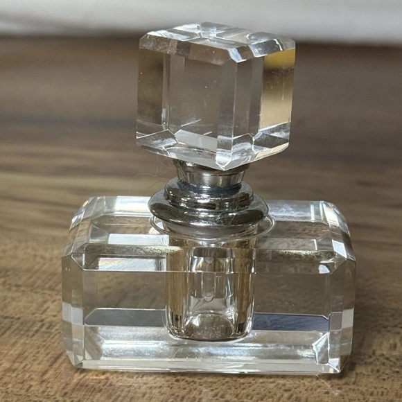 Saks Fifth Ave Crystal Cut Perfume Bottles Lot Of 3 Geometric Facets Signed Rare - Picture 2 of 12